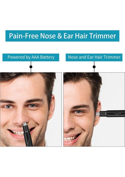 Mini Elektrikli Burun ve Kulak Kılı Temizleme Seti Yıkanabilir ve Çıkarılabilir Uçlar