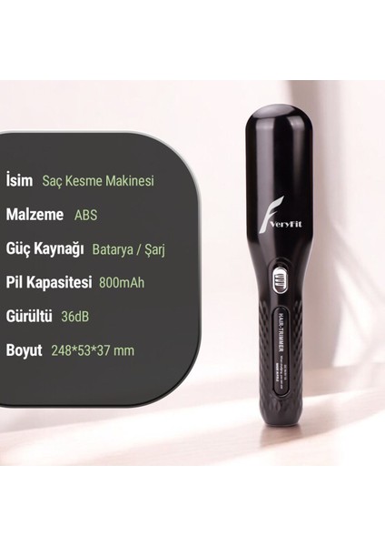 Şarjlı Kablosuz Saç Kırık Alma Makinesi, Siyah, 220-240V, 50Hz fırsatları