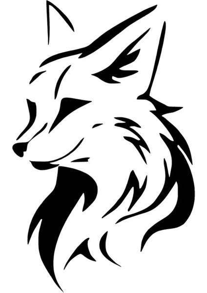Tilki Silüeti Oto Sticker Siyah 20 x 32 cm Aracınıza Yeni Bir Tarz Katın