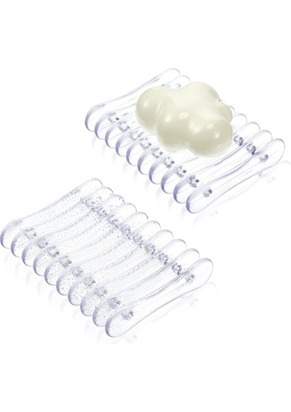 Izgara Sabunluk Kendinden Drenajlı Sabun Tepsisi Şeffaf Banyo Tuvalet Mutfak 2 Adet M-132 modelleri