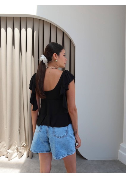 Volan Kol Asimetrik Bluz indirimleri