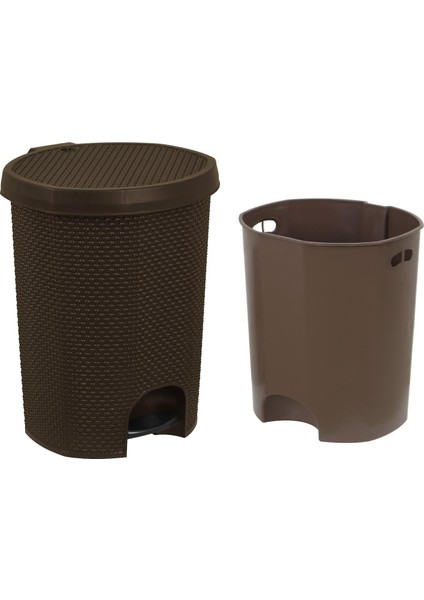 Plastik Damla Pedallı Çöp Kovası 3 Nolu İç Kovalı (18 Lt) Kahverengi fiyatları