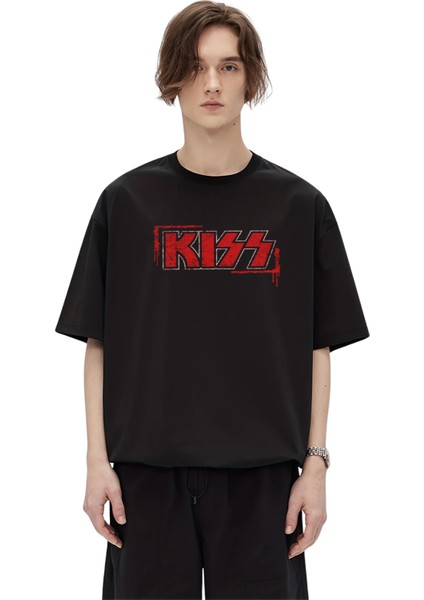 Kiss Grup Sırt Baskılı T-Shirt, Unisex Rock Metal Temalı Tişört fiyatları