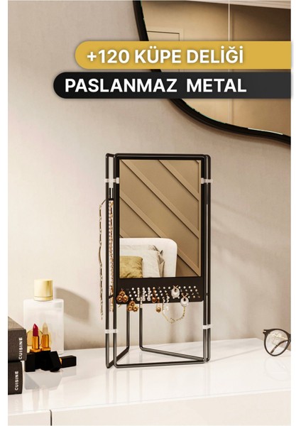 Şık Siyah Takı ve Makyaj Organizeri, Kolye, Küpe, Yüzük, Bileklik İçin Uygun fiyatları