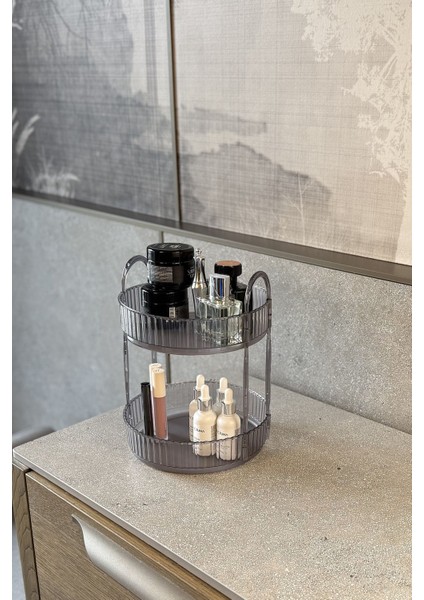 Şık Çok Amaçlı Düzenleyici, Makyaj, Takı ve Ev Eşyası İçin Gri Seçenek