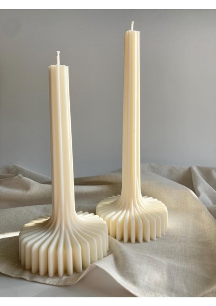 Madame Lume Dekoratif Kokulu Sütun Mum Geometrik Şekilli Soya Wax Ev Dekorasyon Mum 1 Adet - 20 cm