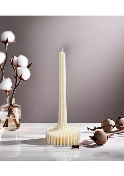 Madame Lume Dekoratif Kokulu Sütun Mum Geometrik Şekilli Soya Wax Ev Dekorasyon Mum 1 Adet - 20 cm fırsatları