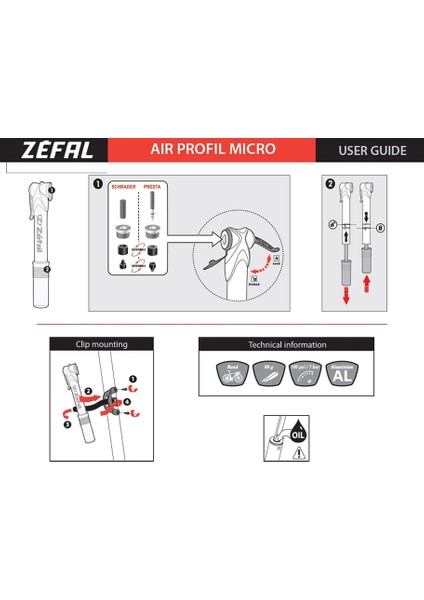 Air Profil Micro Bisiklet El Pompası modelleri