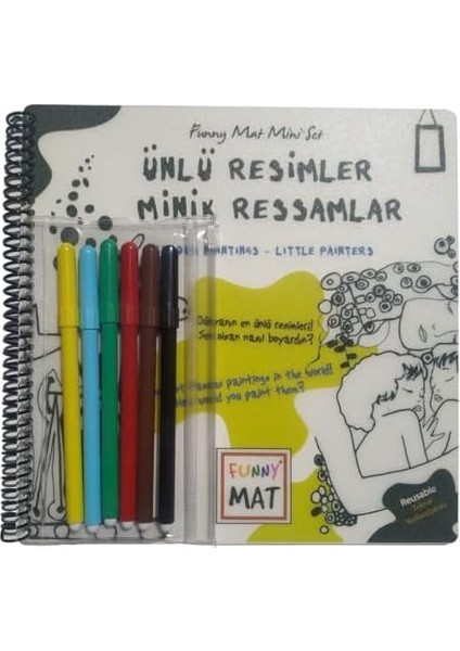 Çocuk Funny Mat Mini Set Ünlü Resimler Minik Ressamlar Kalemli modelleri