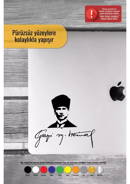 Gazi M. Kemal - Araç, Oto, Laptop, Duvar Uyumlu Sticker 50*45 cm modelleri