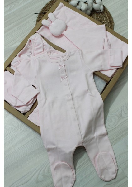 Barbosa Cute Rabbit Nakışlı 10'lu Yenidoğan Kız Bebek Hastane Çıkışı (56-62CM) ZK1474 Yeni Sezon 2025