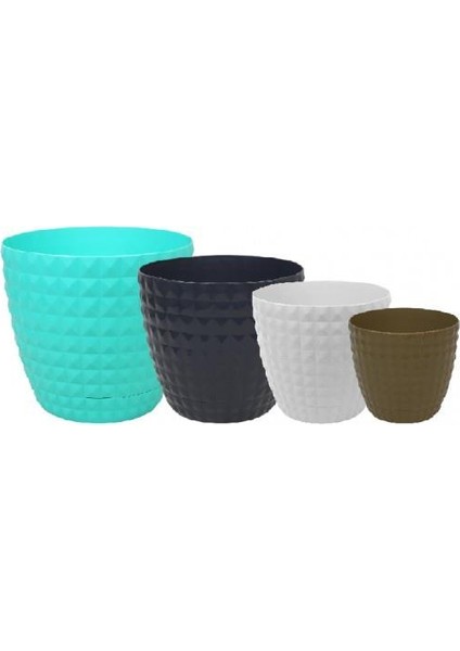 Porselen Görünümlü Piramit Saksı 4'lü Set modelleri