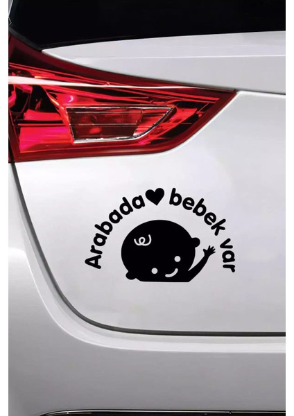 Arabada Bebek Var Sticker Oto Motor Laptop Duvar Folyo Sticker 60 x 36 cm modelleri