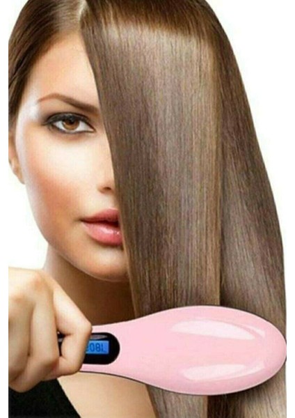 Pembe Elektrikli Saç Düzleştirici Tarak ve Saç Kurutma Tarağı fiyatları