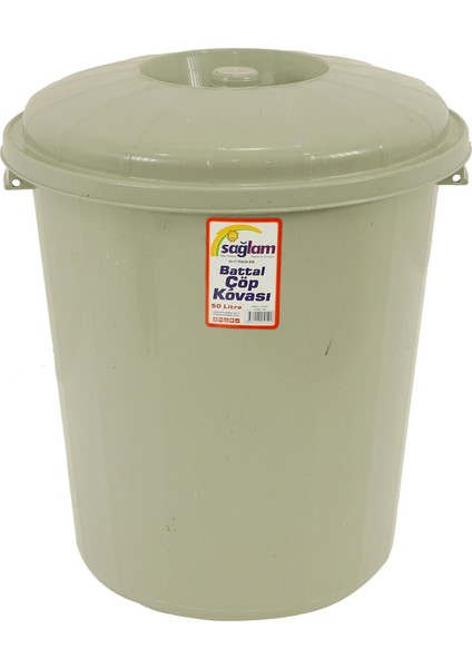 Plastik Battal Çöp Kovası Kilitsiz 50 lt