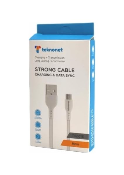 Micro USB Şarj Kablosu 1 Metre – Dayanıklı, Hızlı Şarj & Veri Aktarımı – Beyaz, Android Telefonlar ve Daha Fazlası Için Uyumlu modelleri
