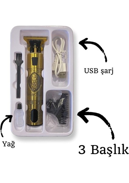 Dijital USB Şarjlı Profesyonel Çok Fonksiyonlu Saç ve Sakal Düzeltici modelleri