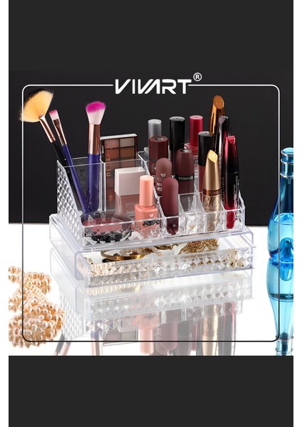 Beyaz Çekmeceli Akrilik Makyaj Organizatörü, Şık ve Fonksiyonel Tasarım modelleri