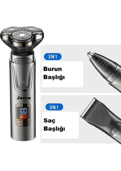 Hijyenik 3'ü 1 Arada Tıraş Makinesi Dijital Göstergeli Çok Fonksiyonlu Tasarım fırsatları