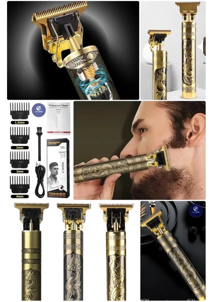 Dört Başlıklı USB Şarjlı Metal Tıraş Makinesi Profesyonel Kullanım