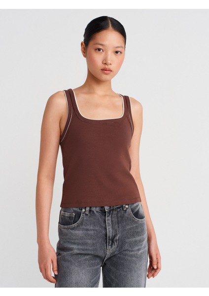 21087 Kontrast Fitilli Atlet-Açık Kahve