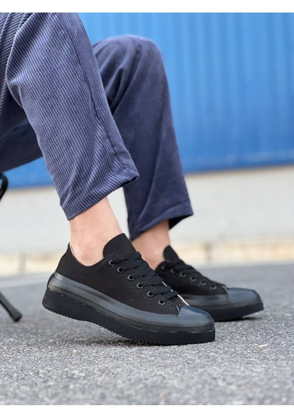 J-Cx-3 Bağcıklı Ortopedik Rahat Taban Kısa Erkek Sneaker Spor Ayakkabı St Siyah fiyatları
