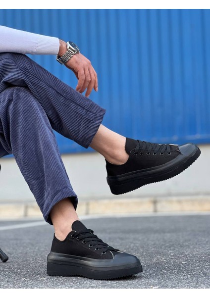 J-Cx-3 Bağcıklı Ortopedik Rahat Taban Kısa Erkek Sneaker Spor Ayakkabı St Siyah modelleri