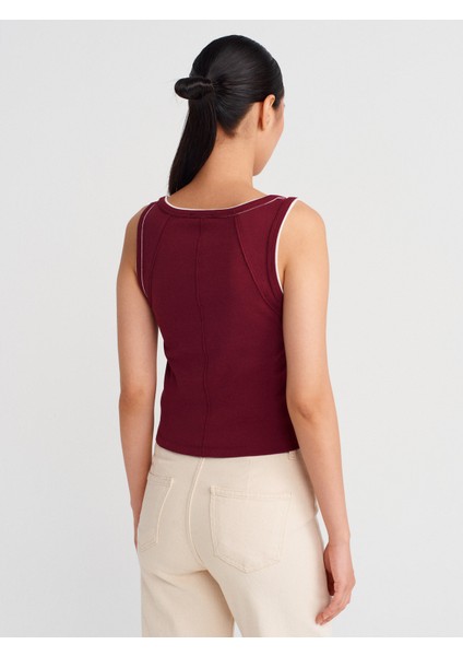 21087 Kontrast Fitilli Atlet-Açık Bordo fiyatları