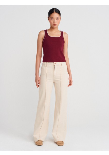 21087 Kontrast Fitilli Atlet-Açık Bordo modelleri