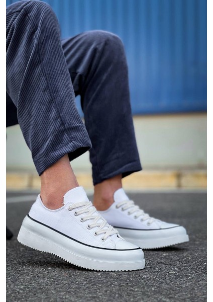 J-Cx-3 Bağcıklı Ortopedik Rahat Taban Kısa Erkek Sneaker Spor Ayakkabı Bt Beyaz modelleri
