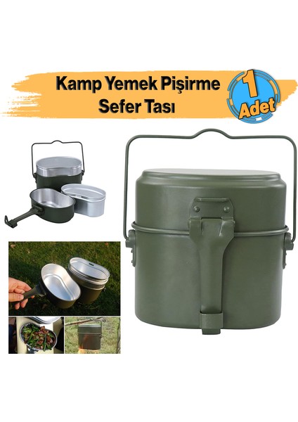 Alüminyum Kamp Yemek Pişirme Sefer Tası Seti Dış Mekan Alüminyum Tencere Seti Saplı Pişirme Set