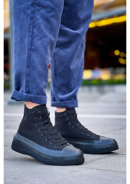 J-Cx-3 Bağcıklı Ortopedik Rahat Taban Uzun Erkek Sneaker Spor Ayakkabı St Siyah fırsatları