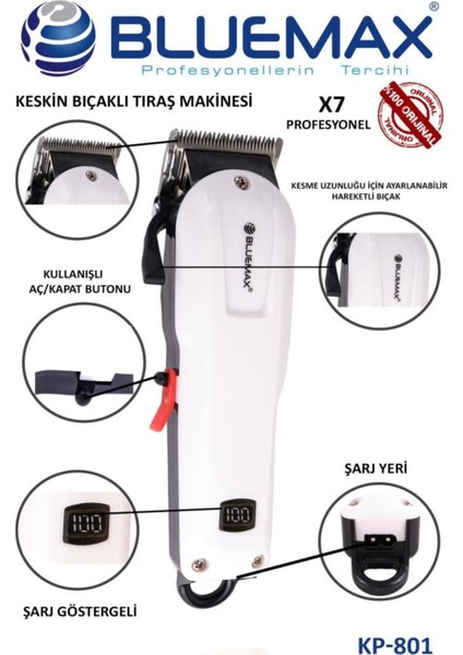 Şarjlı Profesyonel Tıraş Makinesi Ayarlanabilir Uzunluk 4 Başlık Beyaz modelleri