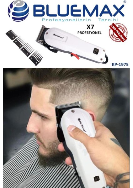 Şarjlı Profesyonel Tıraş Makinesi Ayarlanabilir Uzunluk 4 Başlık Beyaz fırsatları