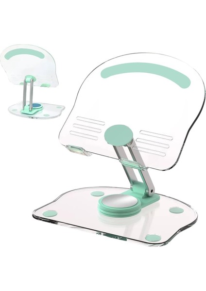 360 ° Dönen Akrilik Tablet Standı, Masa Ev Ofis Için Katlanabilir Ayarlanabilir Şeffaf Tablet Tutucu, Tüm 4-12.9" Telefonlar ve Tabletlerle Uyumlu