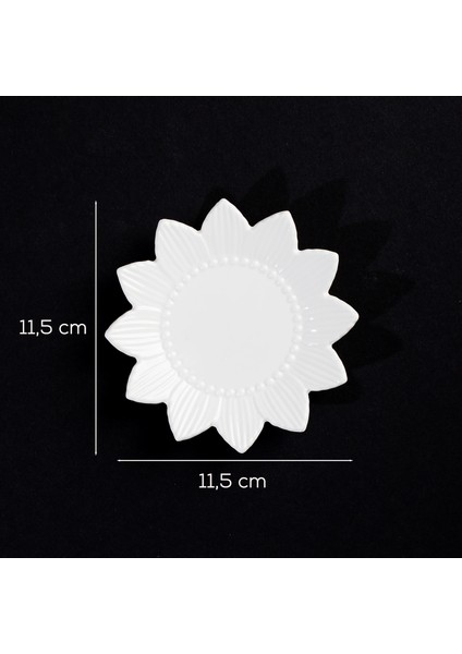 2338 Güneş Motifli 6lı Porselen Çay Tabağı Seti Beyaz - 11,5cm indirimleri
