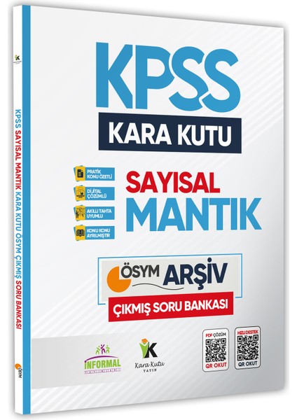 KPSS Sayısal VE Sözel Mantık Kara Kutu Dijital Çözümlü ÖSYM Çıkmış Soru Bankası Çözümlü fiyatları