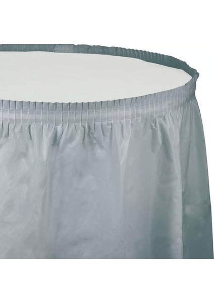 Gümüş Gri Masa Eteği 74 x 426 cm