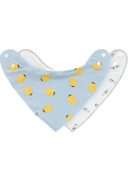 Organik Pamuk Üçgen Bebek Önlüğü, 2’li Set, Çıtçıtlı, Ters Çevrilebilir