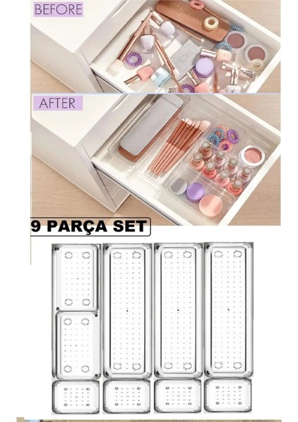 Turuncu Çok Amaçlı Dolap İçi Takı ve Makyaj Düzenleyici Set