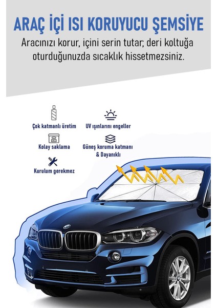Byd Seal 390KW Araca Uygun Oto Ön Cam Güneşliği Şemsiye - Numaratör Hediyeli