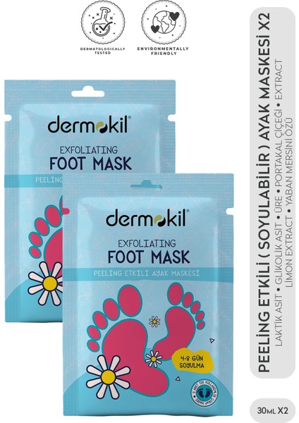 Peeling Etkili ( Soyulabilir ) Ayak Maskesi 30 ml 2 ' Li Set