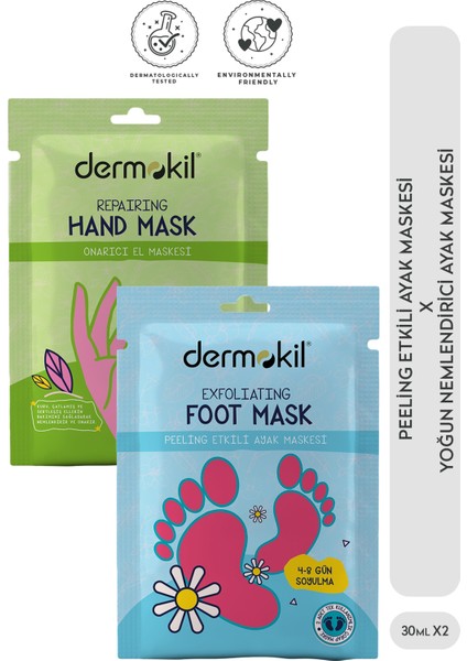 Peeling Etkili (Soyulabilir) Ayak Maskesi 30 ml + Onarıcı El Maskesi 30 ml 2'li Set fiyatları