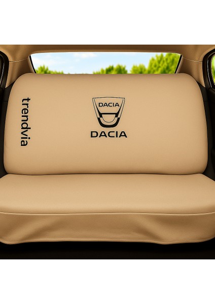 Dacia Logolu Açık Bej Penye Oto Koltuk Kılıfı Ön ve Arka Takım - Koruyucu Servis Kılıfı fiyatları