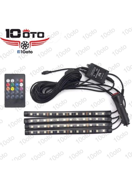 Kumandalı Ayakaltı LED Rgb Müziğe Duyarlı Iç Aydinlatma 12 Ledli