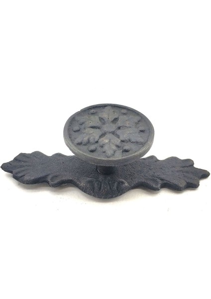 Renkli Pirinç Çiçek Düğme, 27X70 Mm, Dekoratif, Antika Tarz, Oksit