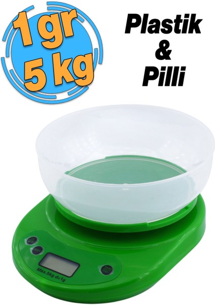 Dijital Hassas Terazi LCD Ekran Pil Otomatik Kapanma 1 Gr-5 Kg Mutfak Ölçüm