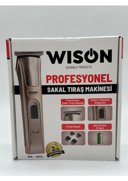 Gümüş li Profesyonel Sakal Tıraş Makinesi WS-1572 fiyatları