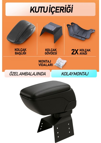 Renault Megane 2 Sedan 2002-2008 Uyumlu V Araç Kolçağı , Kol Dayama fırsatları