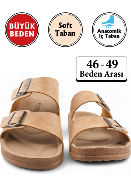 Taba Renk Anatomik Taban Erkek Terlik (Büyük Beden 46-49)